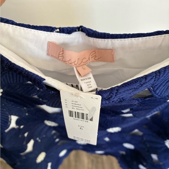 Hutch Anthropologie blue and white motif lace pencil skirt size 6 NWT - Picture 4 of 4